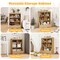 Costway 3-Tier Children's Multi-Functional Bookcase Toy Storage Bin Floor Cabinet Gray/White/Natural
